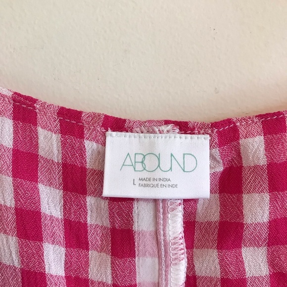 NWT Abound Pink Gingham Ruffle Tank - Picture 4 of 6